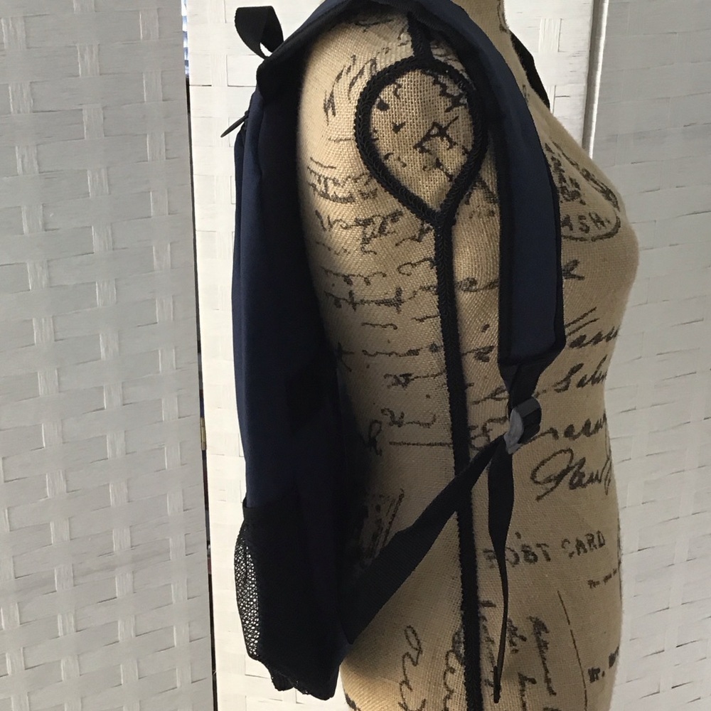 Navy Blue Backpack with Mesh Pockets - Picture 2 of 4